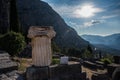 Ã¢â¬â¹Remains of ionic column at ancient Delphi site, Greece, Peloponnese Ã¢â¬â¹